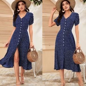 Chic Navy Floral Maxi Dress